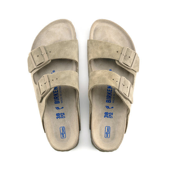 Birkenstock Arizona Soft Footbed Faded Khaki Suede Sandal
