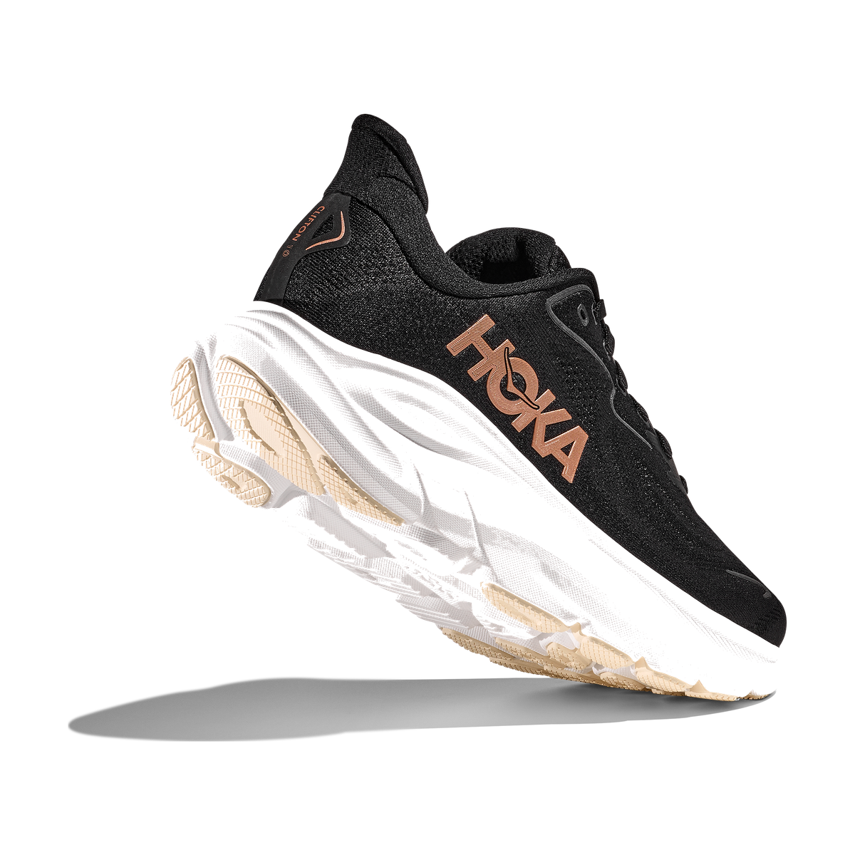 HOKA Clifton 10 Black-Rose Gold Sneaker