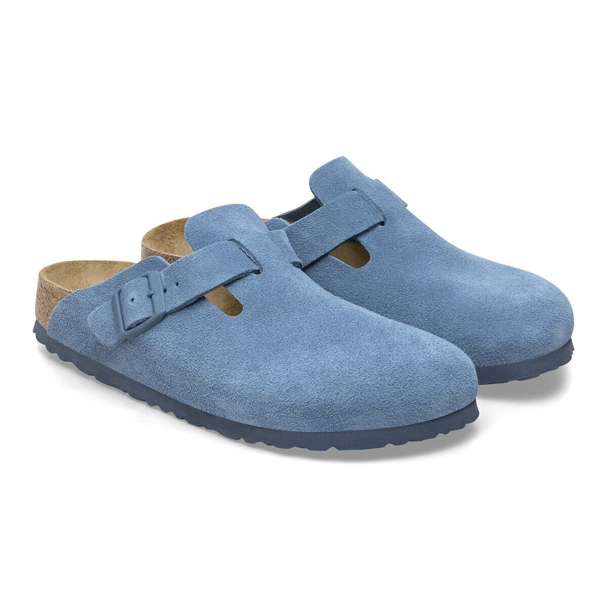 Birkenstock Boston Soft Footbed Suede Leather Elemental Blue