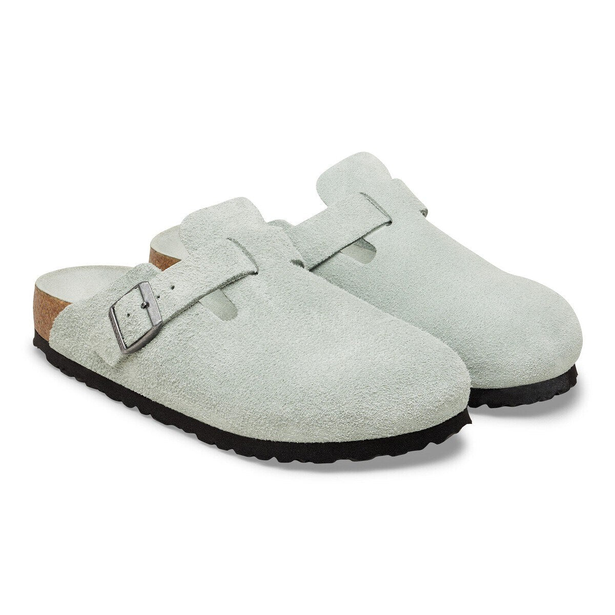 Birkenstock Boston Soft Footbed Suede Leather Pure Sage Tonal FB