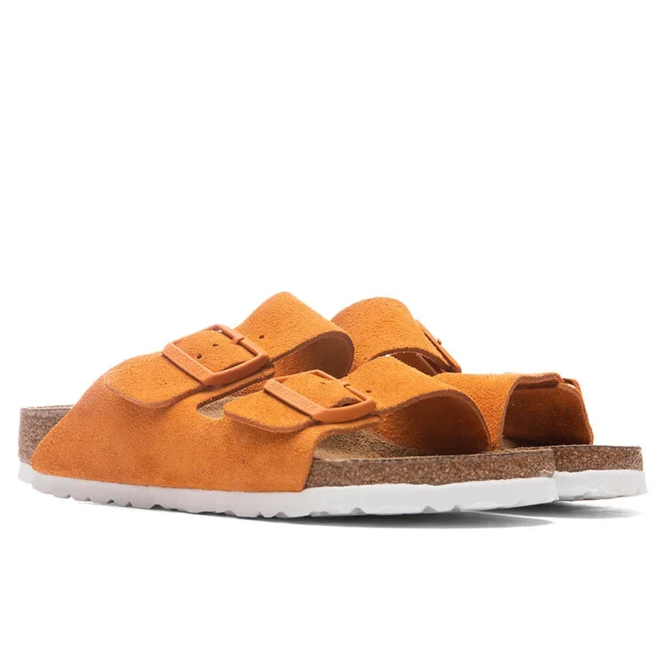 Birkenstock Arizona Soft Footbed Russet Orange Suede Sandal