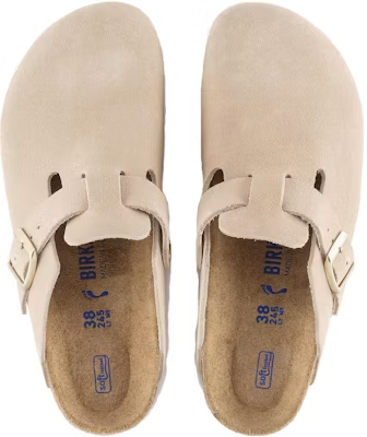 Birkenstock Boston Soft Footbed Suede Leather Nude