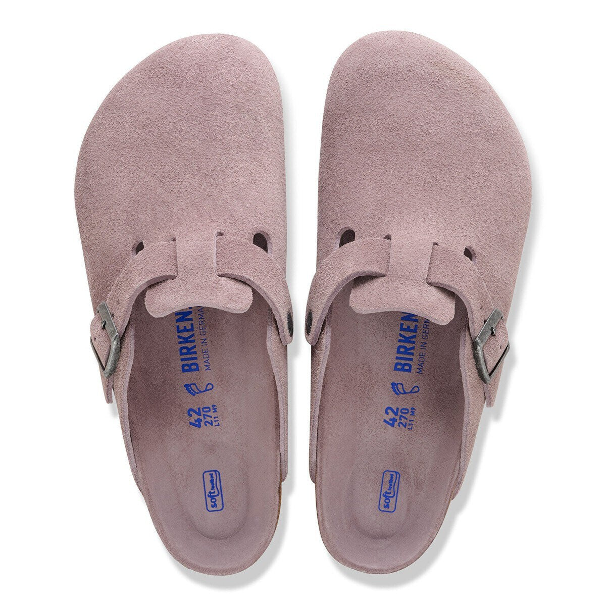 Birkenstock Boston Soft Footbed Suede Leather Faded Purple Tonal FB