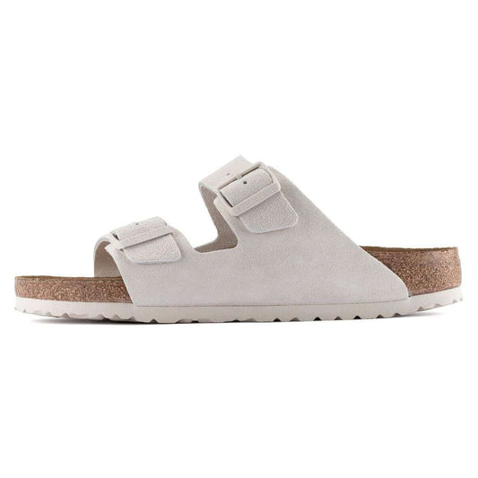 Birkenstock Arizona Soft Footbed Antique White Suede Sandal
