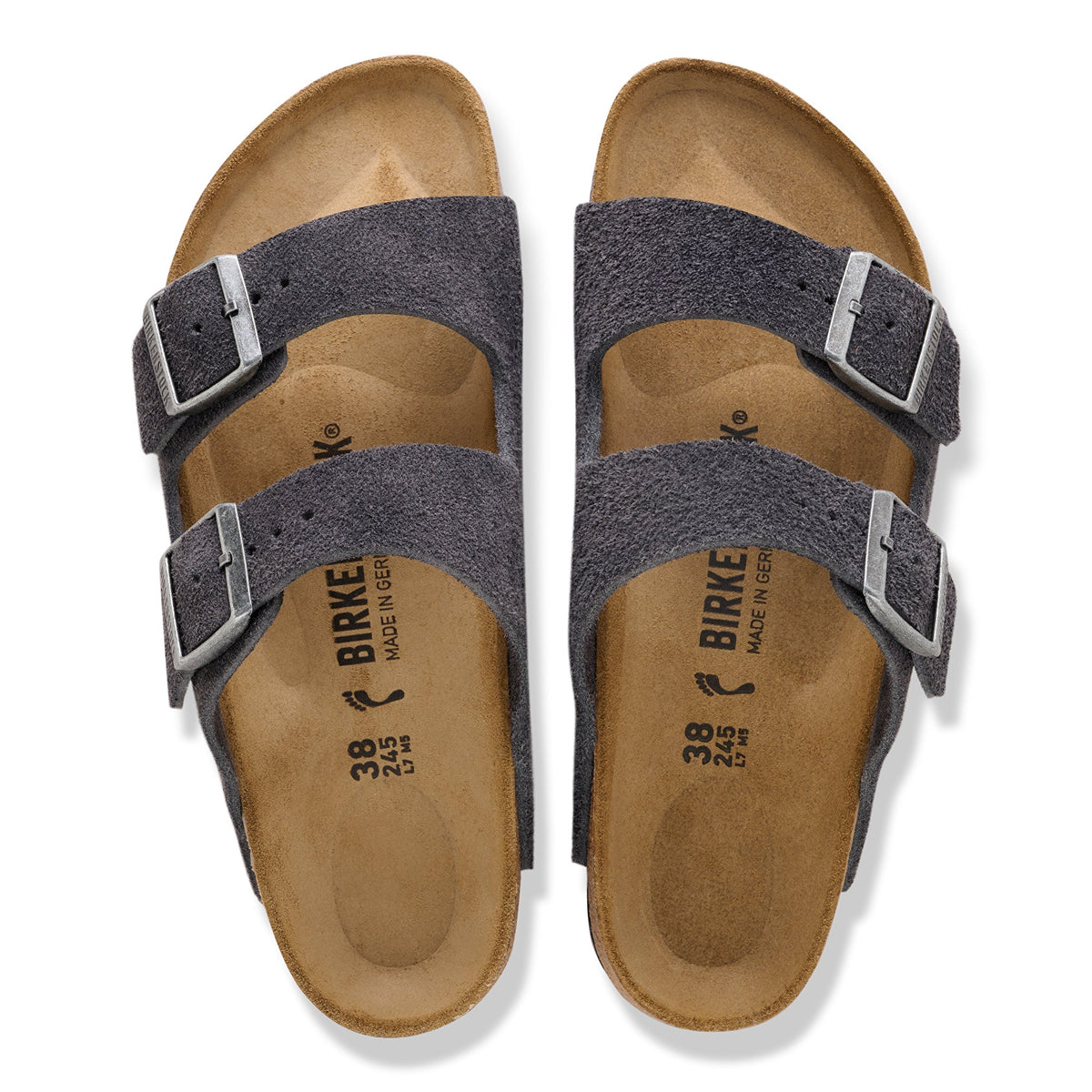 Birkenstock Arizona Charcoal Suede Sandal