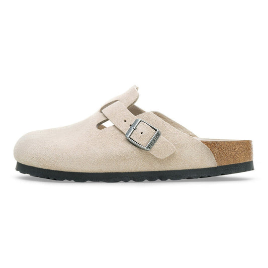 Birkenstock Boston Soft Footbed Suede Leather Oyster Tonal