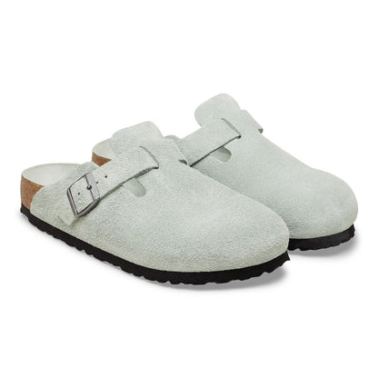 Birkenstock Boston Soft Footbed Suede Leather Pure Sage Tonal FB